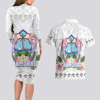 Guam Chamorro Liberation Day Couples Matching Long Sleeve Bodycon Dress and Hawaiian Shirt 81st Anniversary LT05 - Polynesian Pride