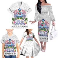 Guam Chamorro Liberation Day Family Matching Off The Shoulder Long Sleeve Dress and Hawaiian Shirt 81st Anniversary LT05 - Polynesian Pride