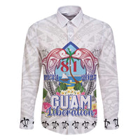 Guam Chamorro Liberation Day Family Matching Short Sleeve Bodycon Dress and Hawaiian Shirt 81st Anniversary LT05 Dad's Shirt - Long Sleeve White - Polynesian Pride