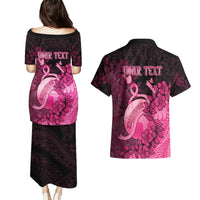 Personalised Cancer Fighter Couples Matching Puletasi and Hawaiian Shirt I Beat Cancer LT05 - Polynesian Pride