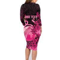 Personalised Cancer Fighter Family Matching Long Sleeve Bodycon Dress and Hawaiian Shirt I Beat Cancer LT05 - Polynesian Pride