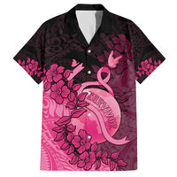 Personalised Cancer Fighter Family Matching Off The Shoulder Long Sleeve Dress and Hawaiian Shirt I Beat Cancer LT05 Dad's Shirt - Short Sleeve Pink - Polynesian Pride