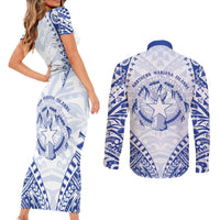 Northern Mariana Islands Liberation Day Couples Matching Short Sleeve Bodycon Dress and Long Sleeve Button Shirt 79th Anniversary LT05 - Polynesian Pride