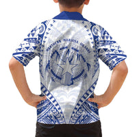 Northern Mariana Islands Liberation Day Family Matching Off The Shoulder Long Sleeve Dress and Hawaiian Shirt 79th Anniversary LT05 - Polynesian Pride