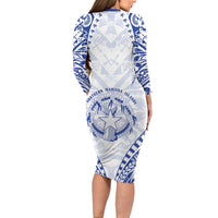 Northern Mariana Islands Liberation Day Long Sleeve Bodycon Dress 79th Anniversary