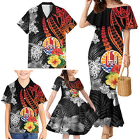 French Polynesia Bastille Day Family Matching Mermaid Dress and Hawaiian Shirt Tropical Turtle Hibiscus Polynesian Pattern LT05 - Polynesian Pride