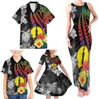 New Caledonia Bastille Day Family Matching Tank Maxi Dress and Hawaiian Shirt Tropical Turtle Hibiscus Polynesian Pattern LT05 - Polynesian Pride