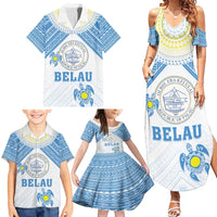 Personalised Palau Constitution Day Family Matching Summer Maxi Dress and Hawaiian Shirt Polynesian Turtle LT05 - Polynesian Pride