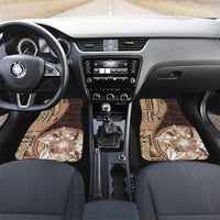 Samoa Siapo Elegant Car Mats Hibiscus Chocolate Brown Motifs - Polynesian Pride