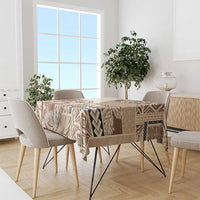 Samoa Siapo Elegant Tablecloth Hibiscus Beige Motifs - Polynesian Pride