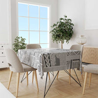 Samoa Siapo Elegant Tablecloth Hibiscus White Motifs - Polynesian Pride