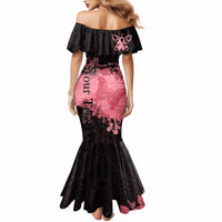 Personalized Breast Cancer Mermaid Dress Survivor Polynesian Ribbon Butterfly LT05 - Polynesian Pride