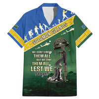 Solomon Islands Remembrance Day Family Matching Mermaid Dress and Hawaiian Shirt Lest We Forget LT05 Dad's Shirt - Short Sleeve Green - Polynesian Pride