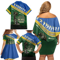 Solomon Islands Remembrance Day Family Matching Off Shoulder Short Dress and Hawaiian Shirt Lest We Forget LT05 - Polynesian Pride