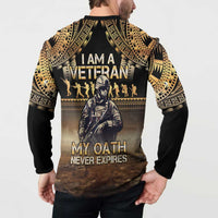 Polynesia Veterans Day Button Sweatshirt Thank You Veterans Polynesian Pattern