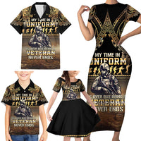 Polynesia Veterans Day Family Matching Short Sleeve Bodycon Dress and Hawaiian Shirt Thank You Veterans Polynesian Pattern LT05 - Polynesian Pride