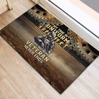 Polynesia Veterans Day Rubber Doormat Thank You Veterans Polynesian Pattern