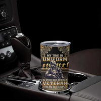 Polynesia Veterans Day Tumbler Cup Thank You Veterans Polynesian Pattern