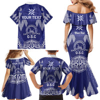 Personalised Queen Salote College Centenary Family Matching Mermaid Dress and Hawaiian Shirt Tongan Kupesi Pattern LT05 - Polynesian Pride