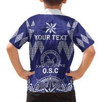 Personalised Queen Salote College Centenary Family Matching Off Shoulder Short Dress and Hawaiian Shirt Tongan Kupesi Pattern LT05 - Polynesian Pride