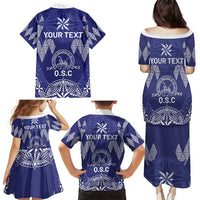 Personalised Queen Salote College Centenary Family Matching Puletasi and Hawaiian Shirt Tongan Kupesi Pattern LT05 - Polynesian Pride