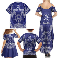 Personalised Queen Salote College Centenary Family Matching Summer Maxi Dress and Hawaiian Shirt Tongan Kupesi Pattern LT05 - Polynesian Pride