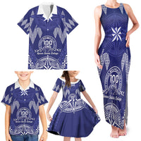 Personalised Queen Salote College Centenary Family Matching Tank Maxi Dress and Hawaiian Shirt Tongan Kupesi Pattern LT05 - Polynesian Pride
