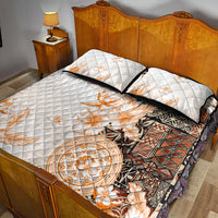 Fiji Quilt Bed Set Masi Tapa Pattern Brown LT05 - Polynesian Pride