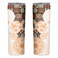 Fiji Skinny Tumbler Masi Tapa Pattern Brown