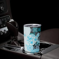 Fiji Tumbler Cup Masi Tapa Pattern Blue