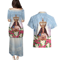 Guam Patroness Couples Matching Puletasi and Hawaiian Shirt The Legend Santa Marian Kamalen LT05 - Polynesian Pride