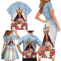 Guam Patroness Family Matching Short Sleeve Bodycon Dress and Hawaiian Shirt The Legend Santa Marian Kamalen LT05 - Polynesian Pride