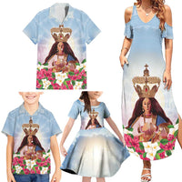 Guam Patroness Family Matching Summer Maxi Dress and Hawaiian Shirt The Legend Santa Marian Kamalen LT05 - Polynesian Pride