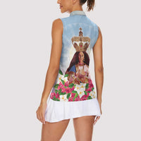 Guam Patroness Women Sleeveless Polo Shirt The Legend Santa Marian Kamalen LT05 - Polynesian Pride