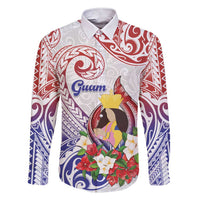Happy Guam Santa Marian Kamalen Day Family Matching Short Sleeve Bodycon Dress and Hawaiian Shirt LT05 Dad's Shirt - Long Sleeve White - Polynesian Pride