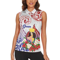 Happy Guam Santa Marian Kamalen Day Women Sleeveless Polo Shirt LT05 - Polynesian Pride