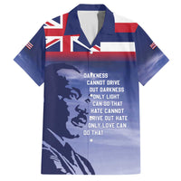 Hawaii MLK Day Family Matching Off The Shoulder Long Sleeve Dress and Hawaiian Shirt LT05 Dad's Shirt - Short Sleeve Blue - Polynesian Pride