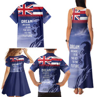 Hawaii MLK Day Family Matching Tank Maxi Dress and Hawaiian Shirt
