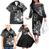 Guam MLK Day Family Matching Off The Shoulder Long Sleeve Dress and Hawaiian Shirt The Legacy Of MLK LT05 - Polynesian Pride