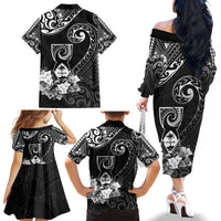 Guam MLK Day Family Matching Off The Shoulder Long Sleeve Dress and Hawaiian Shirt The Legacy Of MLK LT05 - Polynesian Pride