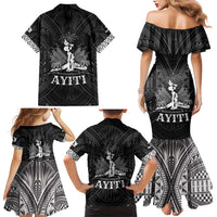 Haiti 1804 Family Matching Mermaid Dress and Hawaiian Shirt Polynesian Silver Neg Maron LT05 - Polynesian Pride