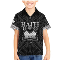 Haiti 1804 Family Matching Mermaid Dress and Hawaiian Shirt Polynesian Silver Neg Maron LT05 Son's Shirt Silver - Polynesian Pride