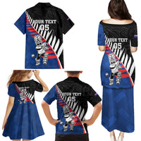 Custom New Zealand Auckland Cricket Family Matching Puletasi and Hawaiian Shirt With Maori Pattern LT05 - Polynesian Pride