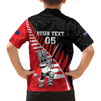 Custom New Zealand Canterbury Cricket Family Matching Off Shoulder Maxi Dress and Hawaiian Shirt With Maori Pattern