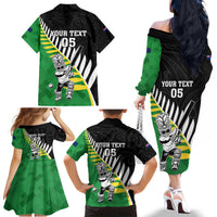 Custom New Zealand Central Districts Cricket Family Matching Off The Shoulder Long Sleeve Dress and Hawaiian Shirt With Maori Pattern LT05 - Polynesian Pride