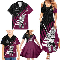 Custom New Zealand Northern Districts Cricket Family Matching Summer Maxi Dress and Hawaiian Shirt With Maori Pattern LT05 - Polynesian Pride
