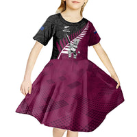 Custom New Zealand Northern Districts Cricket Kid Short Sleeve Dress With Maori Pattern