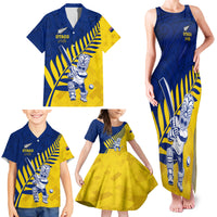 Custom New Zealand Otago Cricket Family Matching Tank Maxi Dress and Hawaiian Shirt With Maori Pattern LT05 - Polynesian Pride