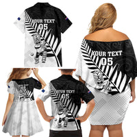 Custom New Zealand Cricket Family Matching Off Shoulder Short Dress and Hawaiian Shirt With Maori Pattern LT05 - Polynesian Pride