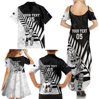 Custom New Zealand Cricket Family Matching Summer Maxi Dress and Hawaiian Shirt With Maori Pattern LT05 - Polynesian Pride